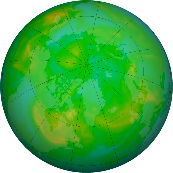 Arctic ozone map for 29 July 1998
